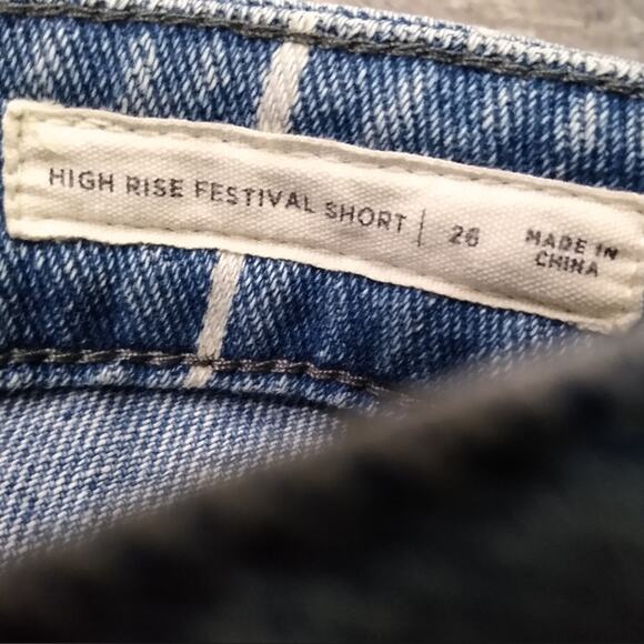 [J103] PACSUN High Rise Festival Striped Denim Cut Off Shorts - Picture 4 of 6